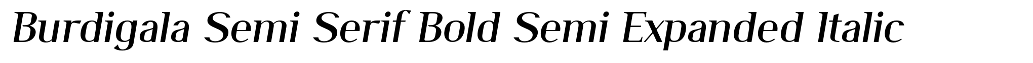 Burdigala Semi Serif Bold Semi Expanded Italic image